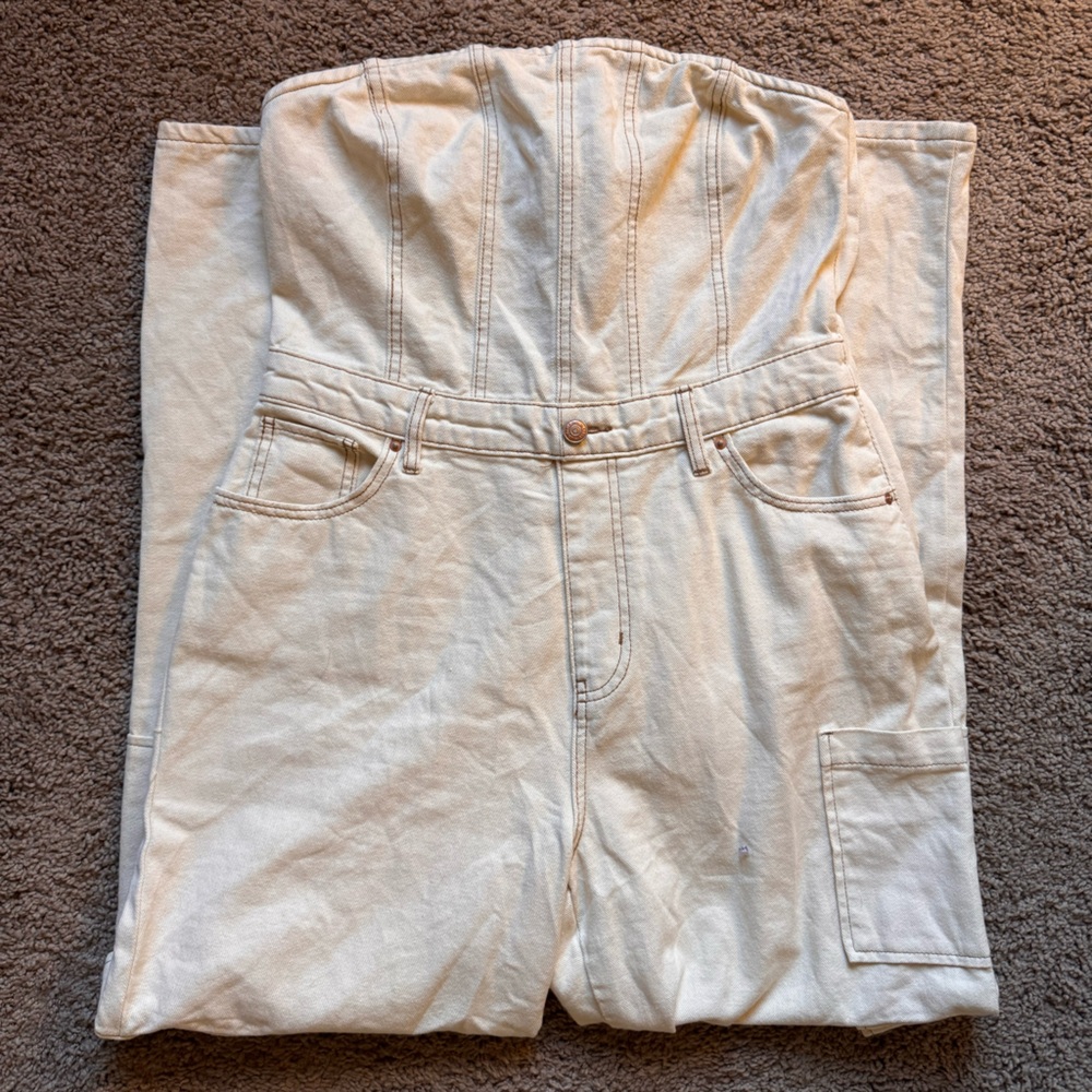 White Denim Jumpsuit